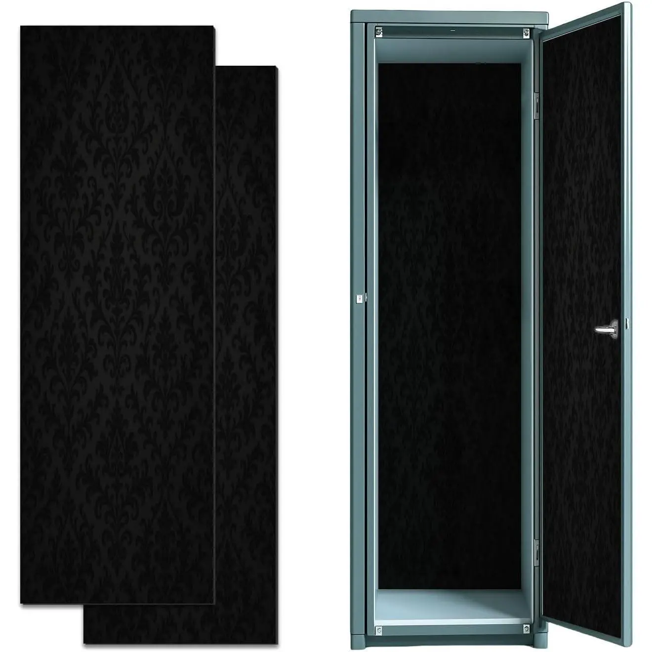 2 Pcs 12" x 36" Locker Magnetic Wallpaper, Luxury Seamless Charcoal Gothic Removable Magnetic Wall Sticker, Easy Install Locker Decor Accessories for Office School