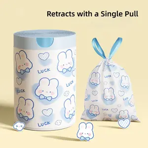 50-Pack Drawstring Trash Bags — Extra-Thick Bags with Cartoon Prints, Ideal for Kitchens, Bathrooms, and Trash Can Liners