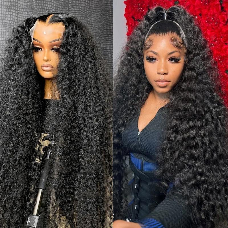 [30inch Only $118] Bling Hair Deep Wave 13x6 Lace Front Wigs Human Hair Pre Plucked 180% Density HD Transparent 13x4 Lace Frontal Wigs For Women Human Hair Lace Front Wigs Deep Curly Lace Front Wig