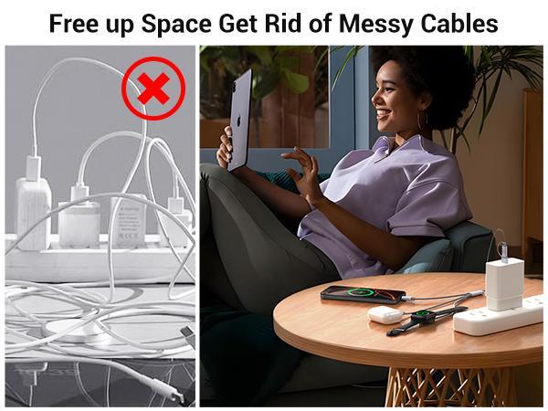 Temdan for IWatch Charger,3 in 2 USB C Cable for iPhone 16 Charger/Type C/Lightning Multi Charging Cable Travel Essentials PS/2 Cables Compatible with iWatch Ultra/SE/10-1&iPhone 16-12-4FT