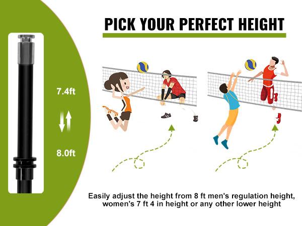 fathersdaygift  VEVOR Freestanding Volleyball Training Net for Indoor or Outdoor Use, Adjustable Height Portable Net System with Carrying Bag, Professional Volleyball Practice Trainer for Hitting or Serving Drills