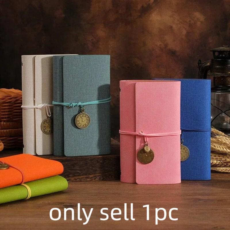 A6 Spiral Notebook Creative Design, Vintage Style Journal for Students, Includes 80 Sheets 160 Pages, Ideal for Notes & Meeting Records