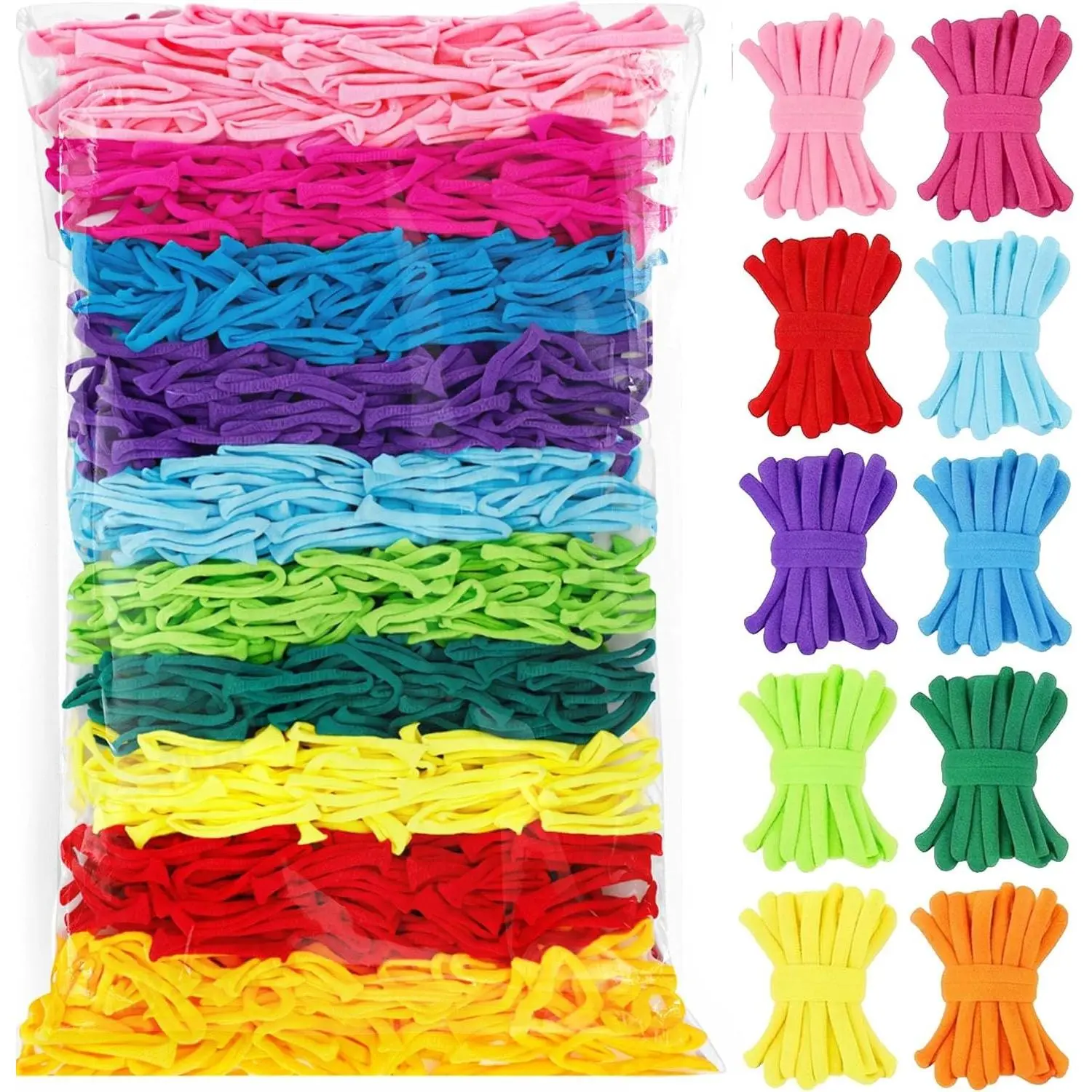 1000PCS 10-Color Colorful Elastic Refill Loom Loops for 7-Inch Potholder Weaving Loom, Flexible Craft Loops for DIY Weaving Craft Loom Kit Supplies