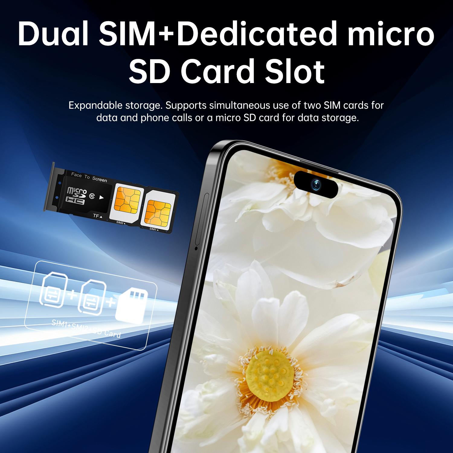 Ptkesal 17 Pro Max Smart Android Phone, Octa-Core Processor, 6gb RAM + 64GB Storage, Dual Camera, 6.93-Inch Screen, 5000mah Battery, Dual Sim