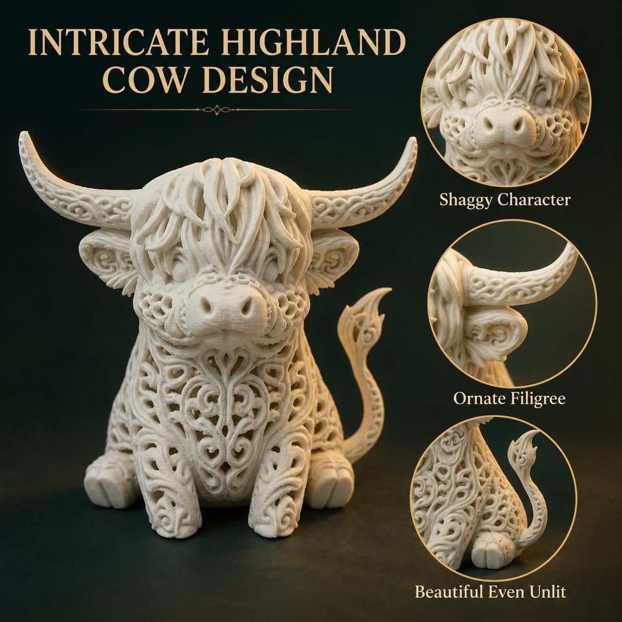 Highland Cow Lamp Shade for Halloween Decor, Cute Cow Head Light Cover with Warm Glow Effect, Rustic Farmhouse Tabletop Decoration,  Fall Home Decor (Light Not Included)