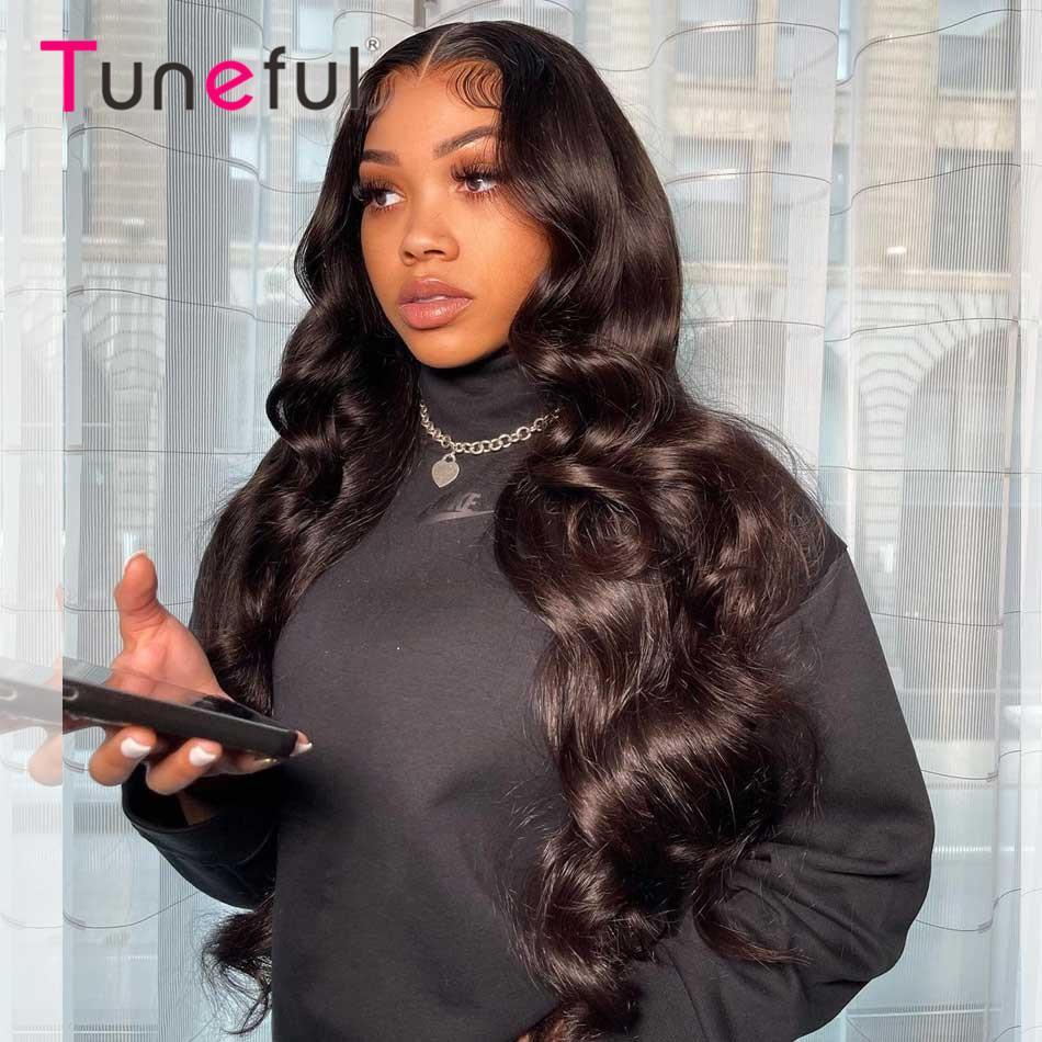 Tuneful HD Transparent 13x6 Lace Front Human Hair Wigs Raw Indian Body Wave Pre Plucked Human Hair HD Lace Frontal Wigs