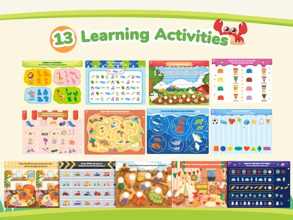 JoyCat Preschool Handwriting Practice Toys, Math Workbooks, Seek & Find Game, Reusable Math Montessori Toys, Letters and Numbers Tracing Workbooks, Learning Activities