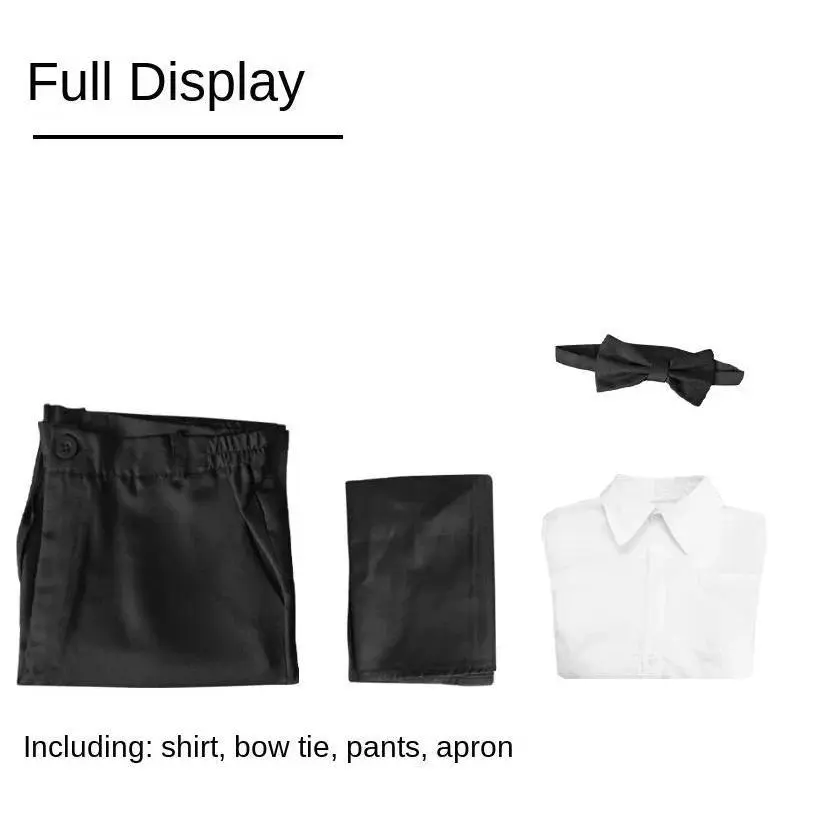 Anime Chainsa Higashiyama Kobeni Cosplay Costume Black Waiter Uniform Suit Halloween Party Comic Con for Adult Women Men Outfit