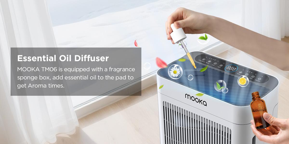 MOOKA Air Purifiers for Home 300 to 3000 Ft² with Washable Filters H13 HEPA Filter Pet Air Purifier for Bedroom with Fragrance Double-Sided Air Filter PM2.5 Monitor Auto Mode Cleaner for Smoke Dust Pollen Pets Hair Odor