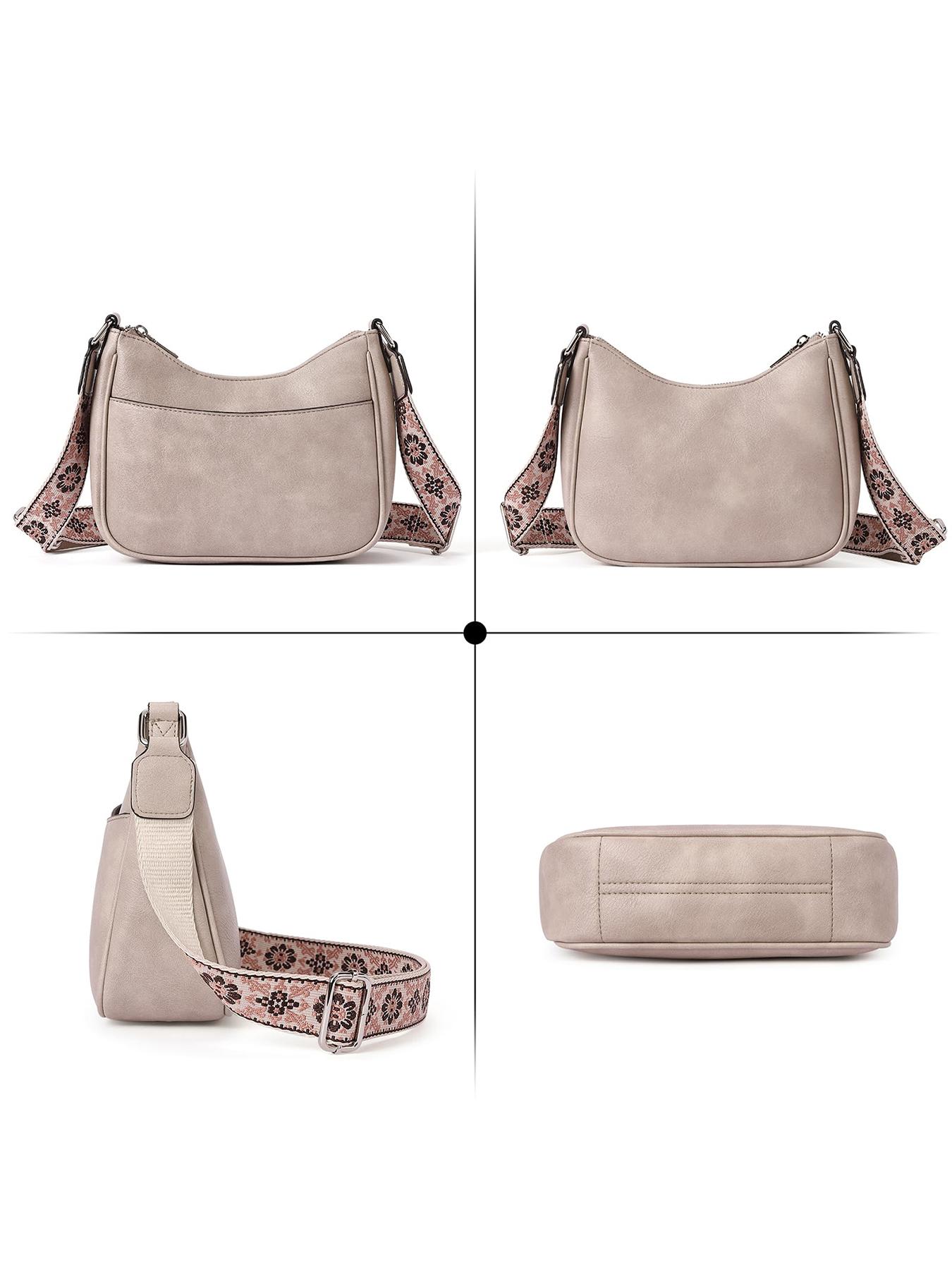 Women's Vintage Crossbody Bag, Fashionable Pu Leather Zipper Shoulder Bag with Adjustable Strap, Casual Crossbody Bag for Daily Used, Adjustable Strap Purse