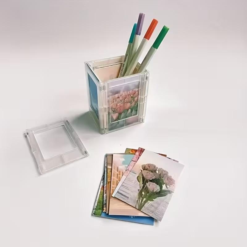 6 Transparent Magnetic Frames, 3 Inch Refrigerator Photo Holders, Polaroid Mini Frame Compatible, Festive Gifts for Home Office Decor