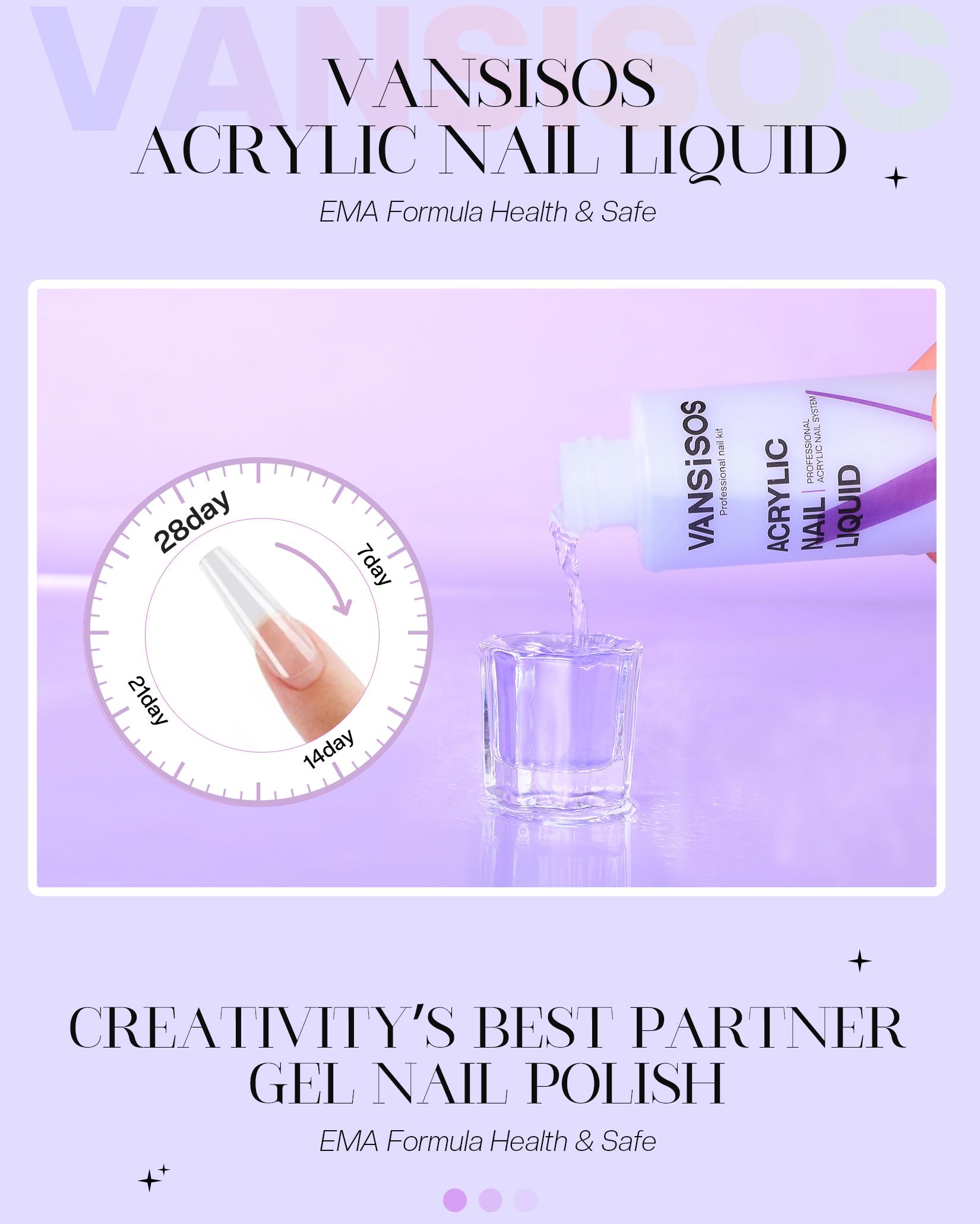 VANSISOS Professional Acrylic Nail Kit for Beginners | Acrylic Nail Charms & Complete Full Nail Supplies