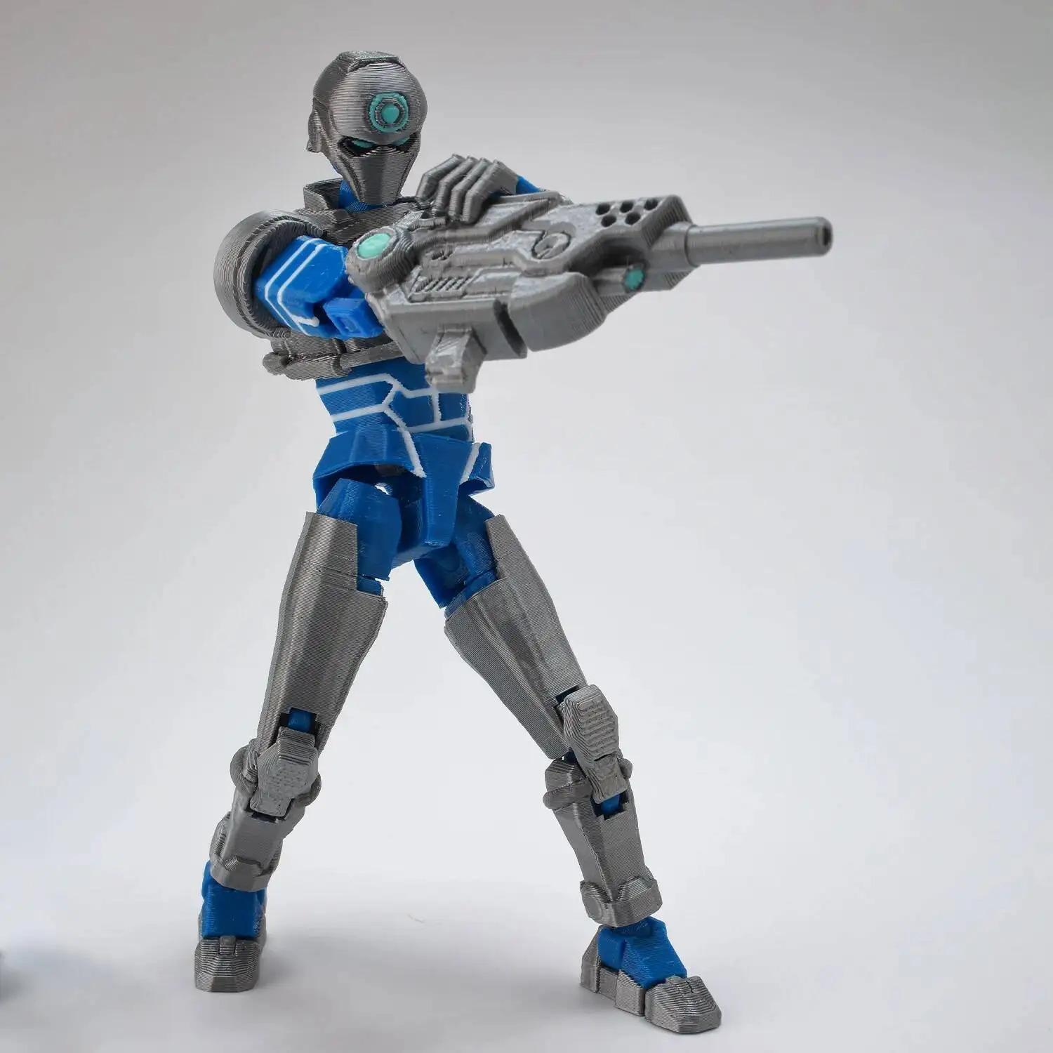 9L3D DIY Shapeshift Articulated Figurine - Titan13 T13 Dummy with 13 Joints, Movable Multi-Pose 3D Model Toy, Desktop Collectible, Tech Jacket Accessory, Gifts for Boys, Toy Photography Prop