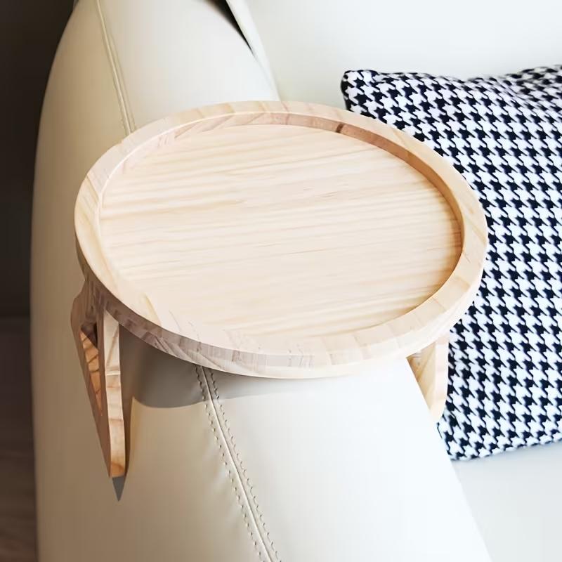 Stable Sofa Arm Table, Side Table, End Side Tables, No Installation Anti-Slip Non-Tip Shelf, Living Room Tea Cup Snack Tray, Ideal for Small Spaces, Perfect Gift