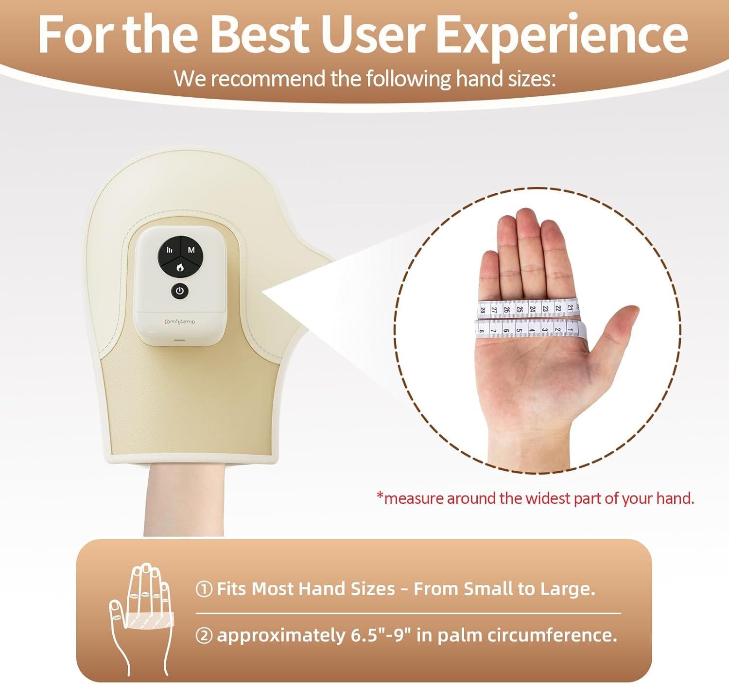 Hand Massager with Heat and Compression, Portable Heated Glove, Rechargeable Cordless Wrist Massager for Arthritis, Carpal Tunnel Relief