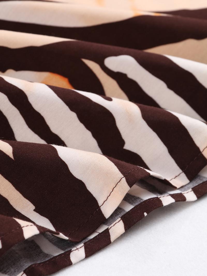 EDOLYNSA Striped kaftan dress cozy house robe muumuu outfits Moo Moo Dress vacation relaxed beach wear leisure wear versatile cover up daily wear Homewear Boho Casual Dress Q1615