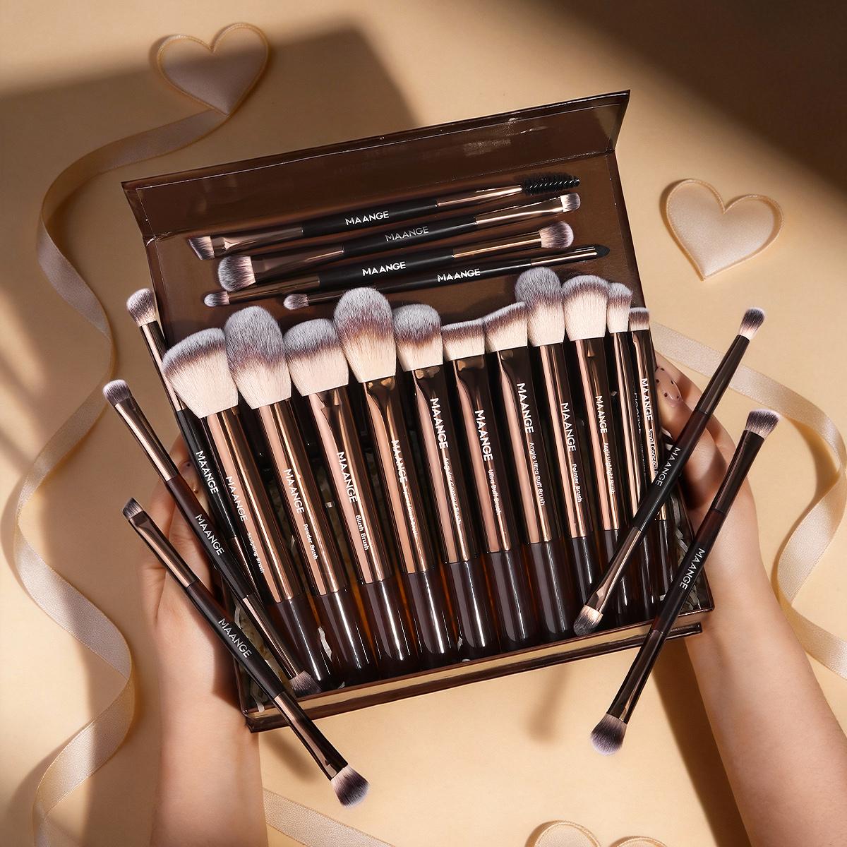 Maange 20-Piece Professional Makeup Brush Set Gift Box, Foundation Brush, Blush Brush, Powder Brush, Eyeshadow Brush, Mascara Brush