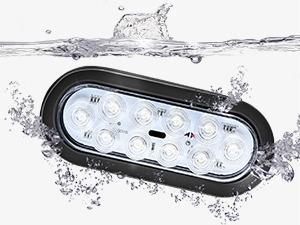 GOOACC 6Inch Oval Trailer Tail Light 4PCS 10LED White Red Stop Turn Signals Reverse Lights w/Surface Mount Grommets Plugs IP67 Waterproof for Truck RV Tractor
