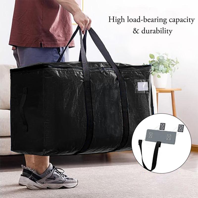 Large Moving Bags, 6 Pack Black Heavy Duty Totes For Storagewith Visible Labels , Wrap Around Handles, Storage Bags for Space Saving, Change of seasons Alternative to Moving Boxes Back to school season gifts Large Moving Bags, 6 Pack Black Heavy Duty Totes For Storagewith Visible Labels , Wrap Around Handles, Storage Bags for Space Saving, Change of seasons Alternative to Moving Boxes Back to school season gifts