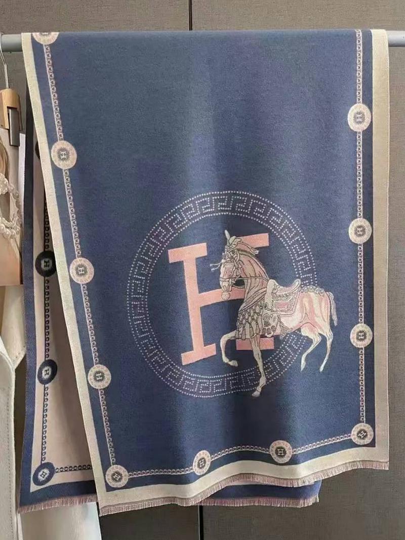 1 autumn and winter retro high-end checkered jacquard knitted warm and cold resistant scarf, cartoon animal horse design, thick warm and cold resistant, unisex, fashionable daily accessory, perfect holiday gift