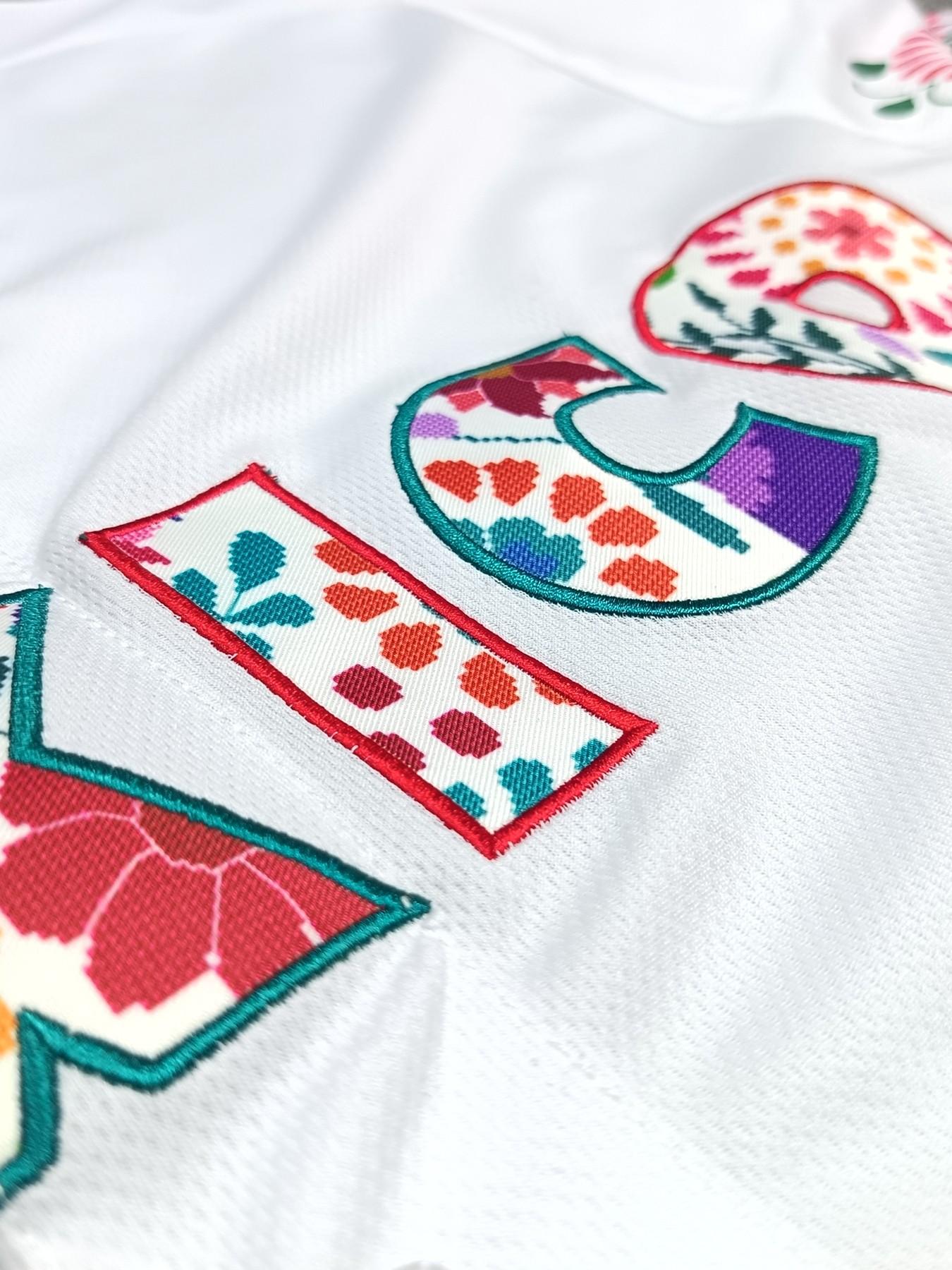 Mexico Floral Baseball Jersey, Unisex White Stitched Button-Down Uniform, Breathable Comfortable Ethnic Style Sports Shirt