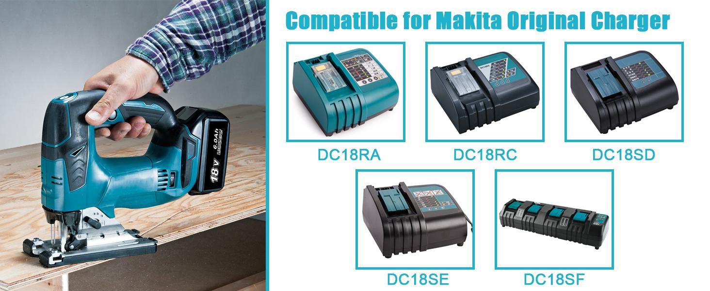 18V Batteries Fit for Makita 18volt Cordless Power Tools with 6000 mAh High Capacity,BL1860B BL1820B BL1830B BL1840B BL1850B LXT-400 chainsaw 18V Batteries Fit for Makita 18volt Cordless Power Tools with 6000 mAh High Capacity,BL1860B BL1820B BL1830B BL1840B BL1850B LXT-400 chainsaw
