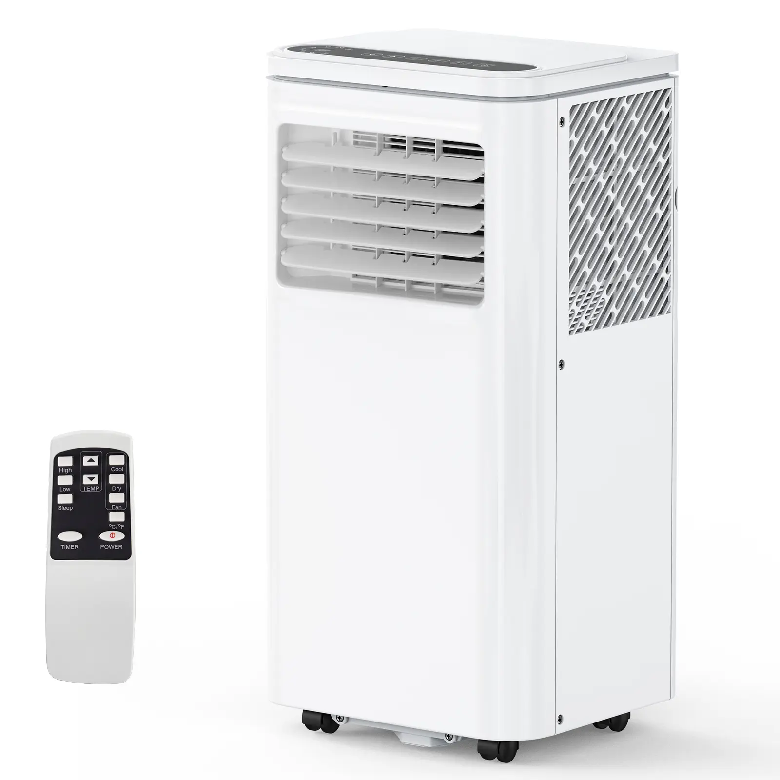 Efficient Cooling Solution | 10000 BTU Portable Air Conditioner - 3-in-1 Quiet AC Unit with Fast Cooling, Dehumidifier, Fan - 4-Way Swing, LED Display, Remote, 24h Timer - Easy Window Kit - Bedroom/Office