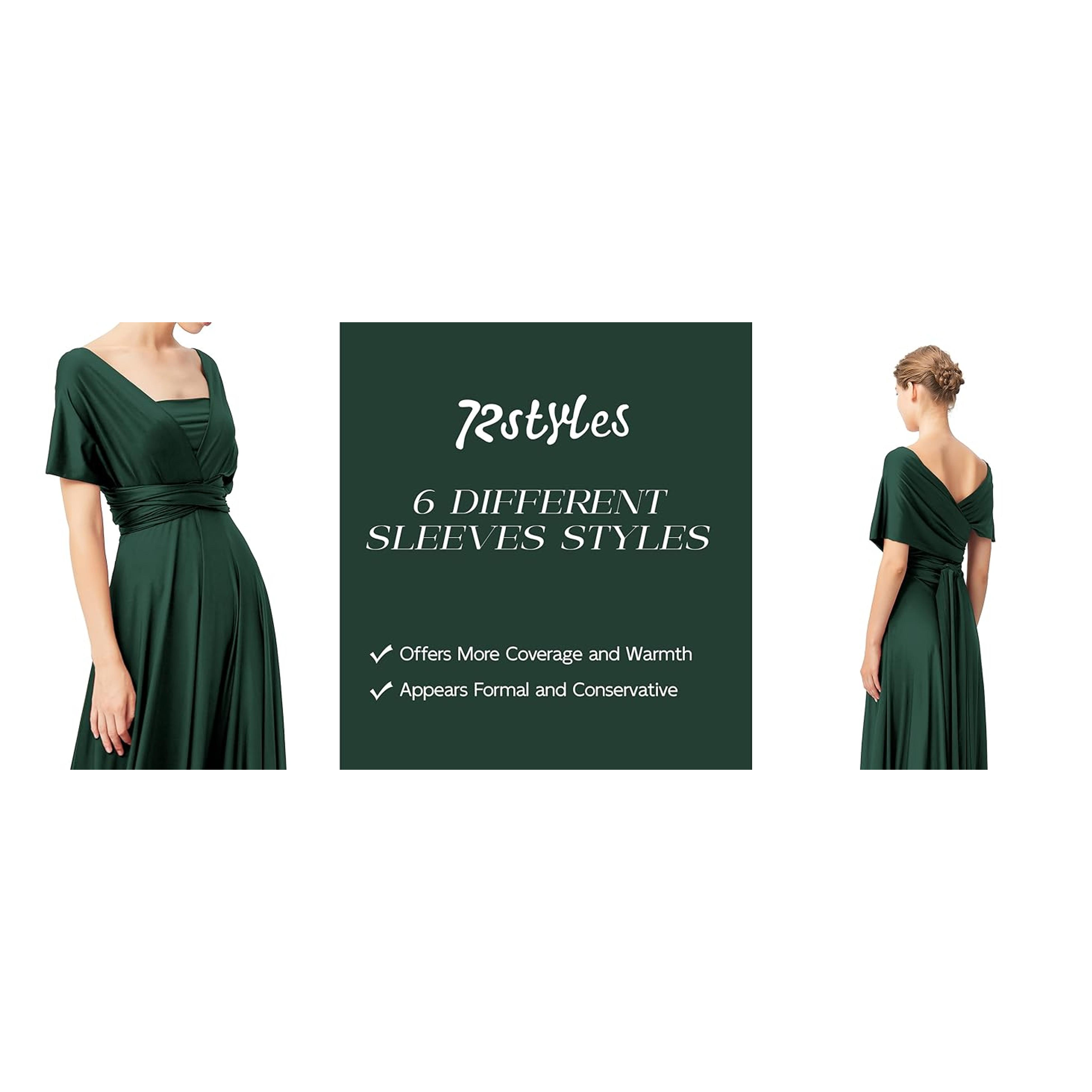 Women's Plus Size Long Infinity Dress - Bandeau, Convertible, Multi-Way Twist Wrap Dress for Beach, Prom, Cocktail Events, Fits Maternity Needs