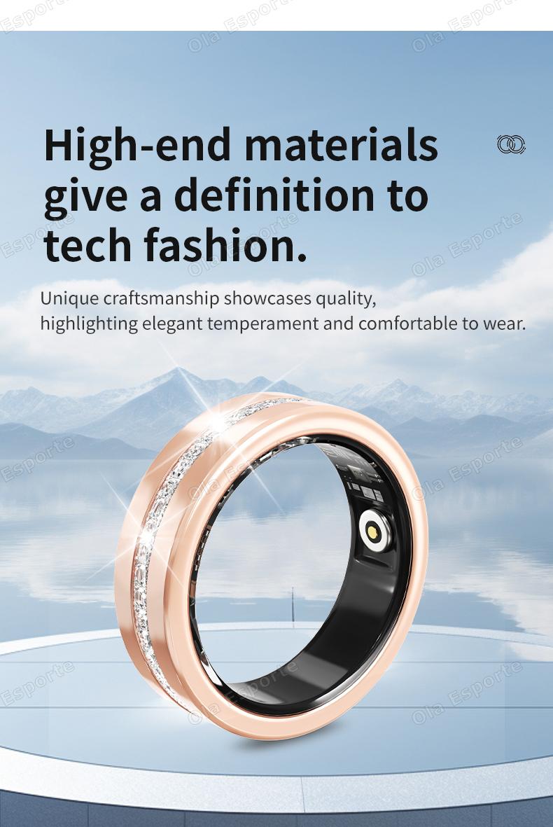 New Smart Ring Lady Heart Rate Sleep Health Monitor Menstrual cycle detection IP68 Waterproof Fashion Sport Rings Women Men