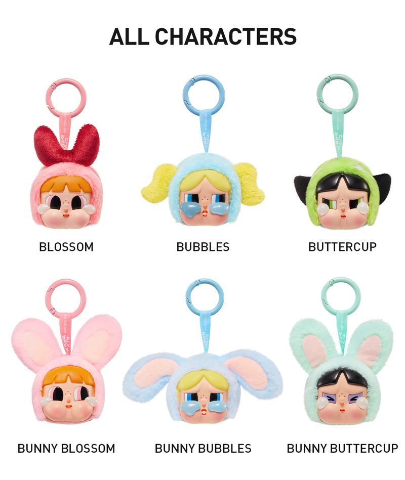 POP MART CRYBABY × Powerpuff Girls Series-Vinyl Face Plush Blind Box, Mystery Box