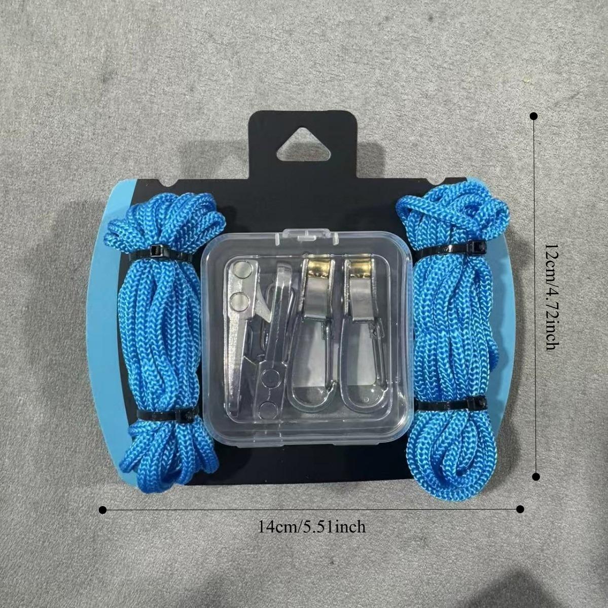 Rope with Roller Tensioner for Easy and Safe Bundling, 6-piece Rope Adjuster, Camping and Boating Tie-down Tool with Locking Buckle