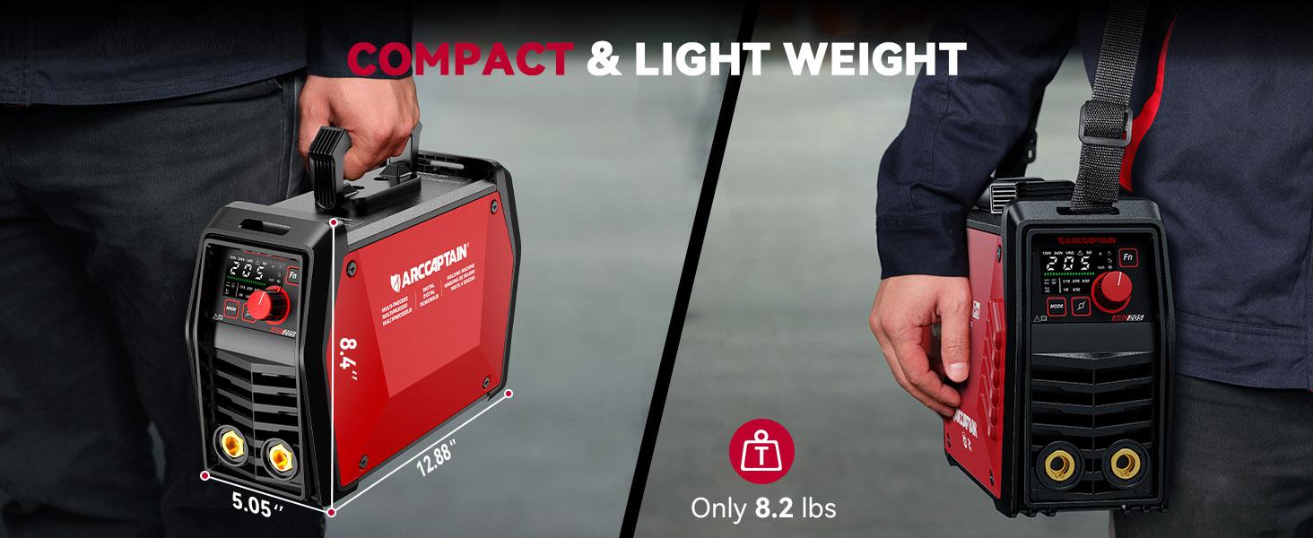 ARCCAPTAIN iControl ARC205 Pro Stick Welder, [APP Control] 205Amp ARC/Lift TIG Welding Machine, Large LED Display, IGBT Inverter 110V/220V MMA Welder with Hot Start, Arc force, and Anti-Stick Dual Voltage TIGStickArc Welder