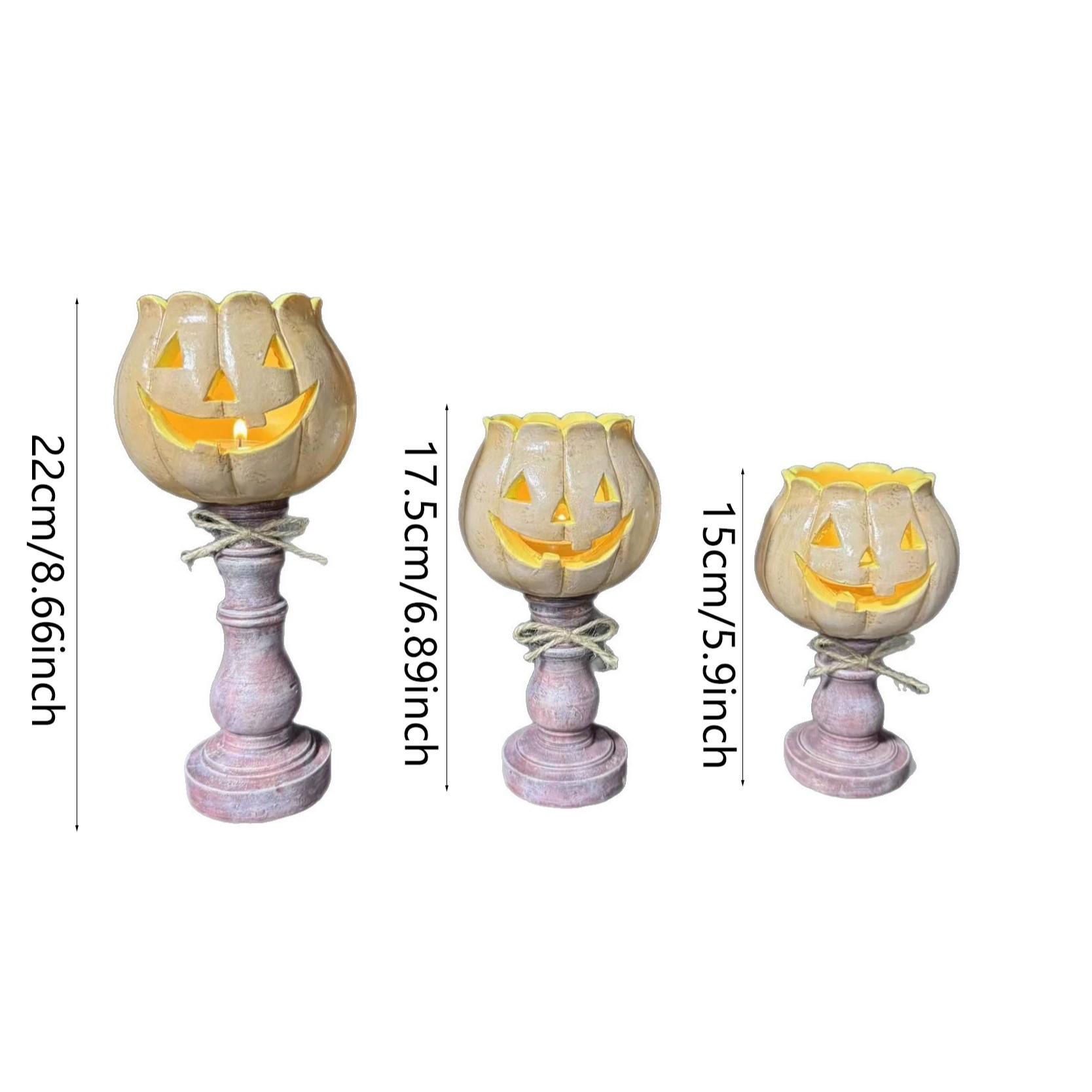 Creative Pumpkin Ornament Resin Craft, Halloween Home Decor Candle Holder, 1pc DIY Decoration, No Wax Included, Perfect for Festive Settings