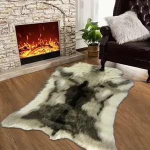 1pc Reindeer-Lover Long-Pile Faux-Wool Area Rug｜Fast-Dry Fade-Proof for Entry-Kitchen-Sofa-Study, Multi-Size Gift