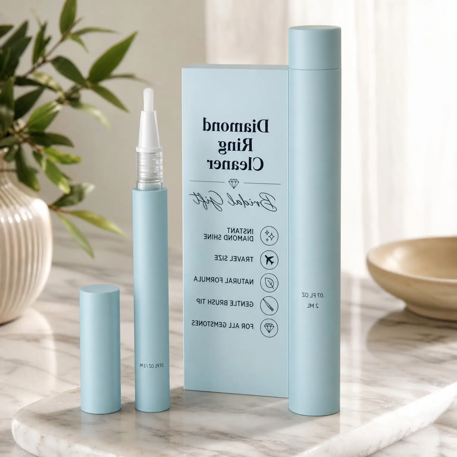 Diamond Ring Cleaner Pen - Portable Jewelry Cleaning Solution for Rings, Engagement & Wedding Rings, Gemstones – Engagement Gift for Women, Bride, FianceGift