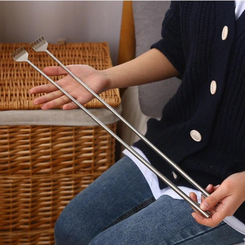 2pcs Smooth and itchy scratching teeth no need for people to stretch or retract stainless steel pen scratching back old man Le