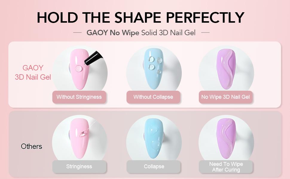 GAOY 3D Nail Gel, 15g Clear Sculpting Gel for Carving, Molding and Painting Nail Art Designs, Nail Glue for Rhinestone Gems Decoration