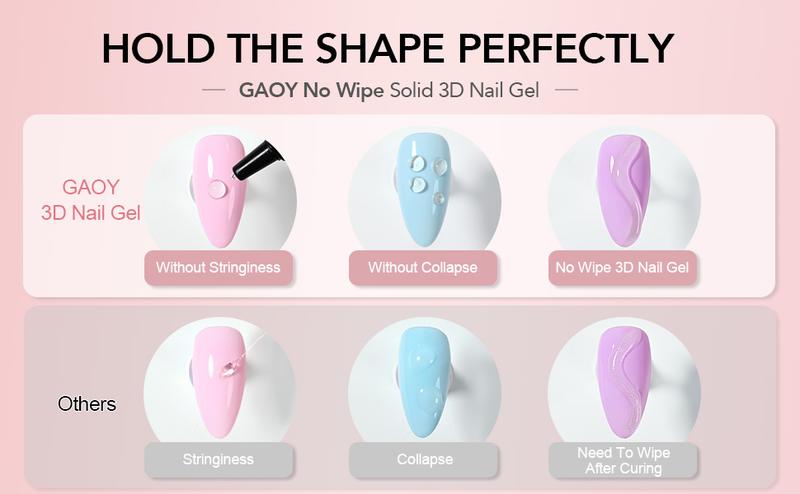 GAOY 3D Nail Gel, 15g Clear Sculpting Gel for Carving, Molding and Painting Nail Art Designs, Nail Glue for Rhinestone Gems Decoration
