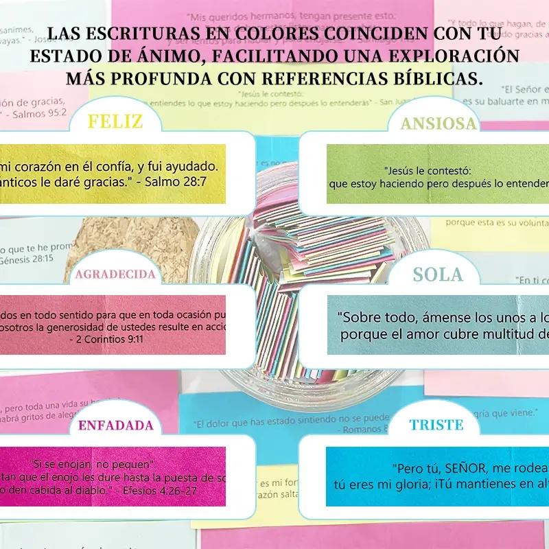 Spanish Bible Verse Jar,Scripture Prayer Cards Holy Read Me When Bible Verses Jar,Church Graduation Baptisms Confirmation Christian Gifts for Women Men Teen,Inspirational Birthday Gifts for Women Mom Friends