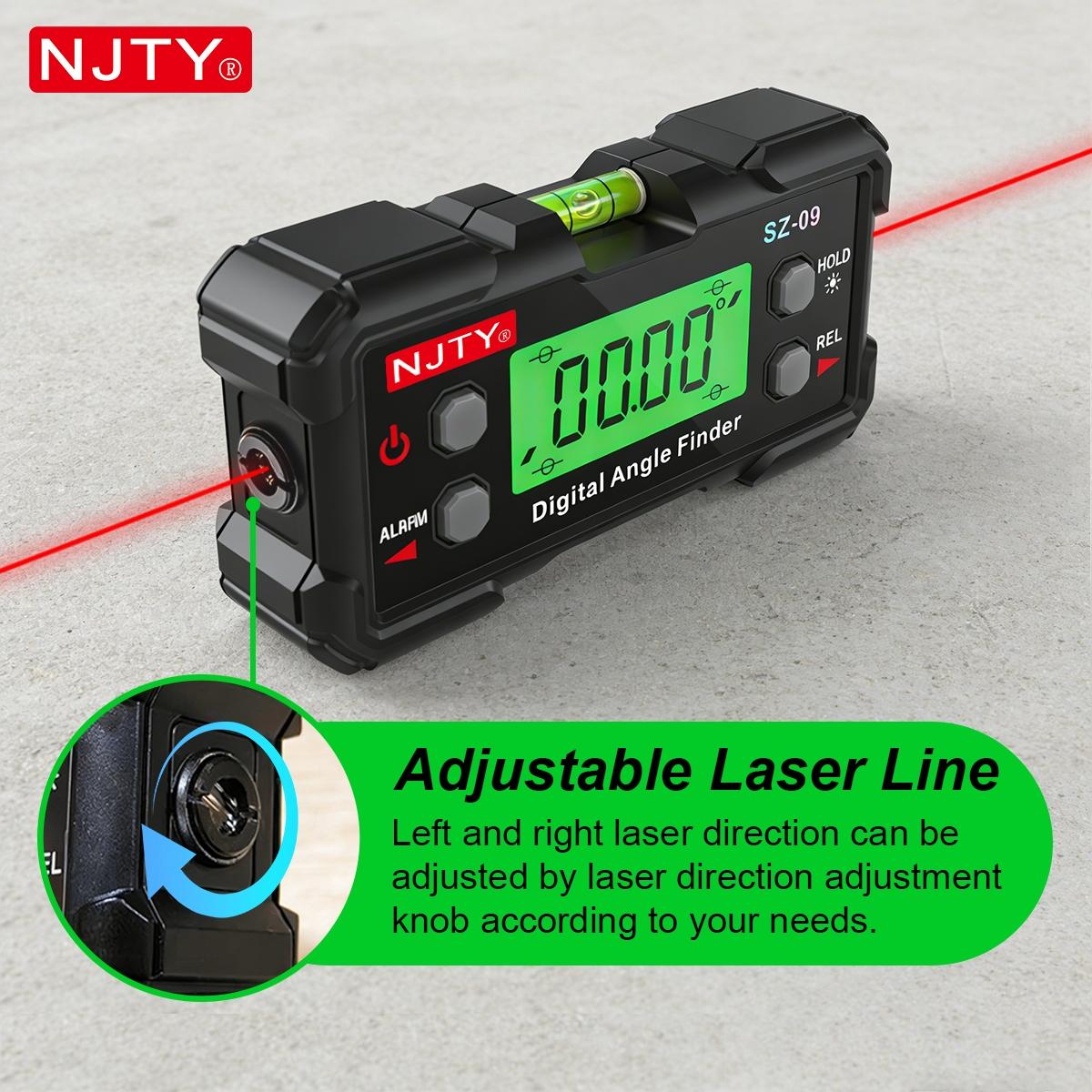 Digital Laser Angle Gauge, High Precision Inclinometer & Level Box with Dual-Side Laser Lines, Adjustable Laser Direction, USB Rechargeable, Ideal for Woodworking, DIY, Home Renovation, Construction, Engineering Tools