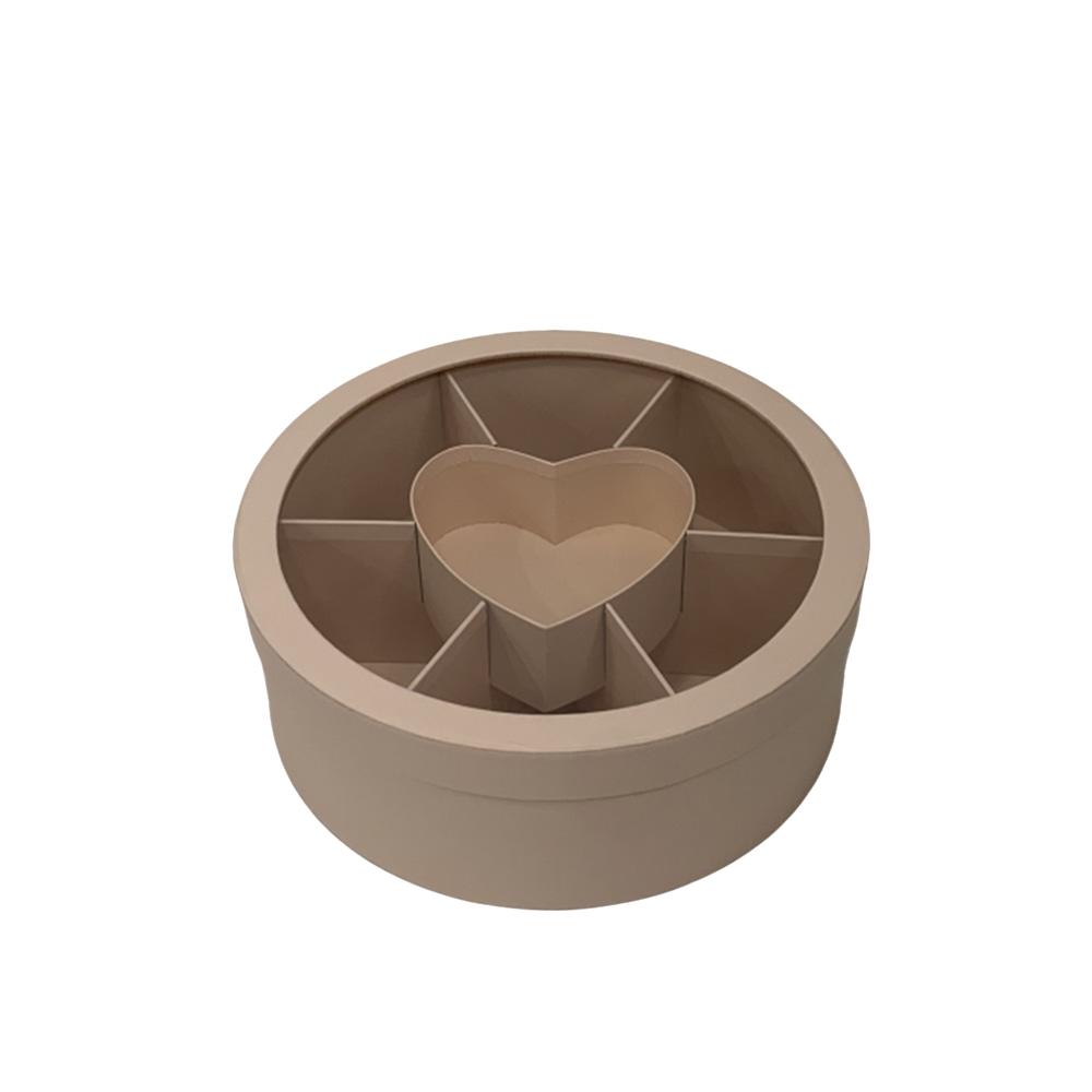 1count Round Fruit Box, Valentine's Day Gift Box for Girlfriend, Sweet Candy Chocolate Holiday Gift Box, Perfect Present for Special Occasions