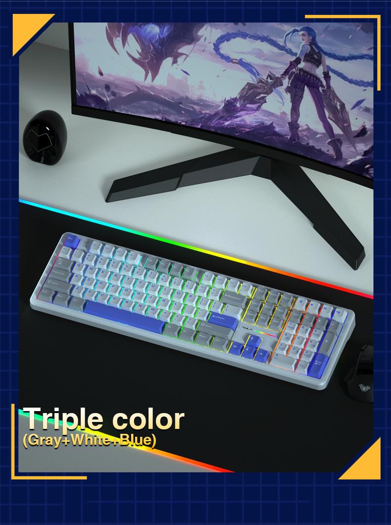 AULA F108 Pro & F108 Wireless Mechanical Keyboard, Three-Mode Connection, Hot Swappable Pads Custom Keyboard RGB Rainbow Backlight for PC/Tablet/Xbox/PS4/PS5 Boyfriend Gift Full Size Numeric Keyboard Office Computer Accessories TikTokShopfalldealsforyou AULA F108 Pro & F108 Wireless Mechanical Keyboard, Three-Mode Connection, Hot Swappable Pads Custom Keyboard RGB Rainbow Backlight for PC/Tablet/Xbox/PS4/PS5 Boyfriend Gift Full Size Numeric Keyboard Office Computer Accessories TikTokShopfalldealsforyou