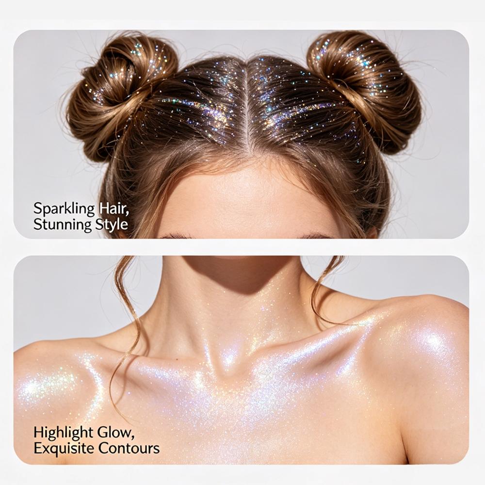 Face & Body Glitter Gel, Holographic Shimmer Sequins for All Occasions, Long-Lasting Sparkle Makeup