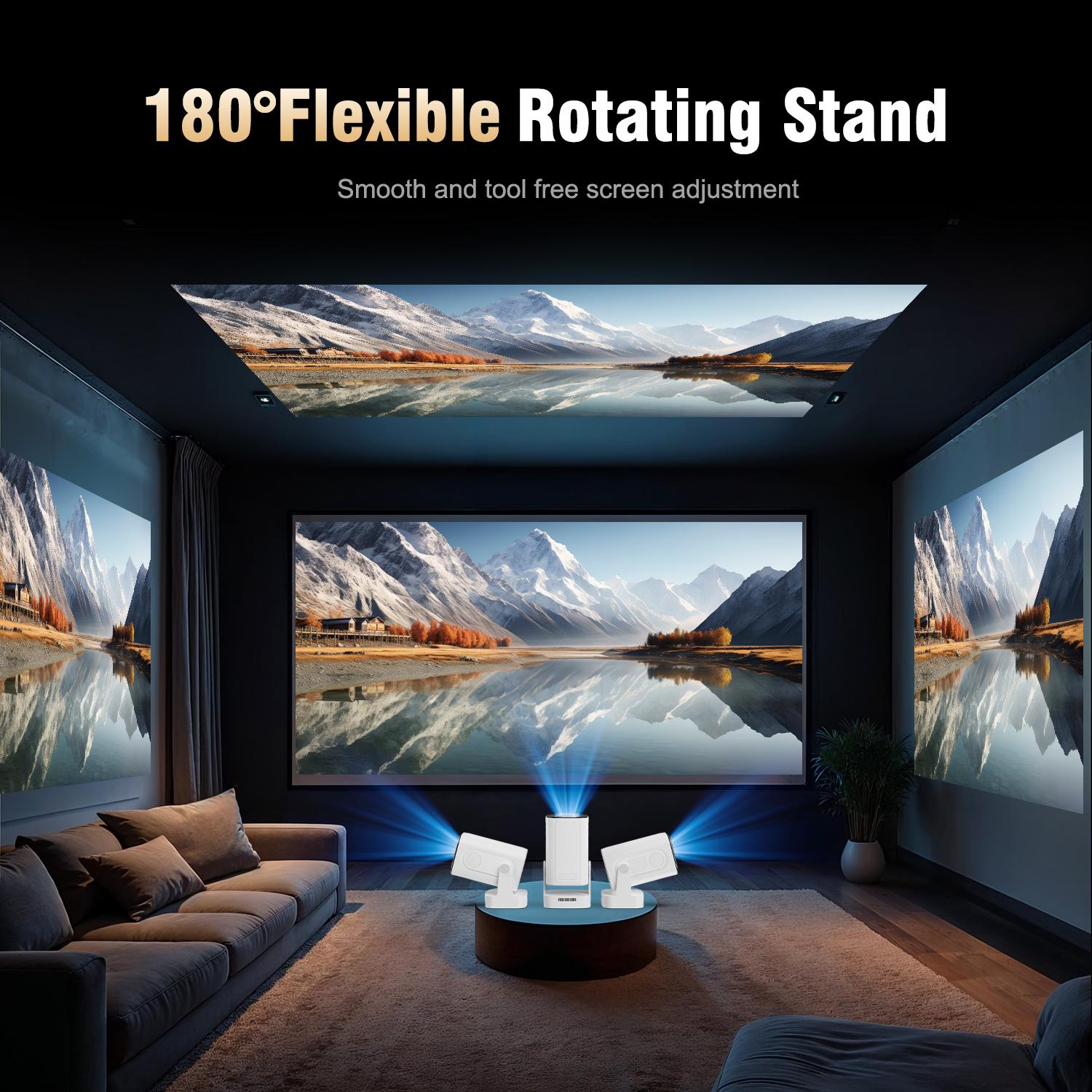 [US warehouse] Magcubic HY310 Auto Focus Projector 330ANSI 4K Videosource Supported Native 1080P BT5.4 Android 11 WIFI6 60Hz Reflash Allwinner H713 180° Flexible Rotating Built-in Speaker Portable Home Cinema 130" Screen Lightweight