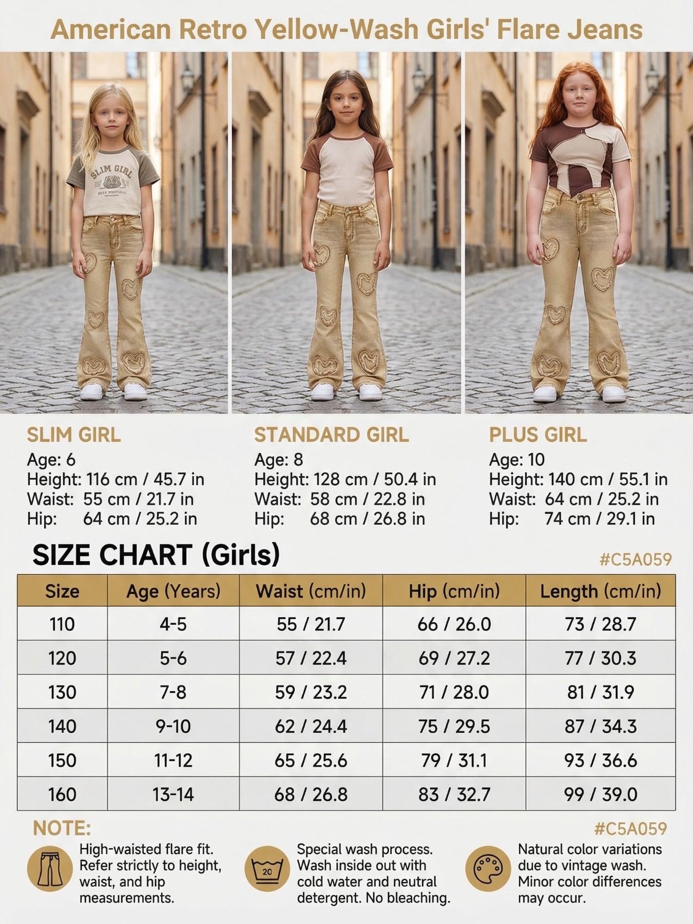 Girls Vintage Star Embroidery Wide Leg Jeans, Retro Mud Wash Denim Jeans, Contrast Stitching Baggy Trousers, Y2K Streetwear for Kids & Teens
