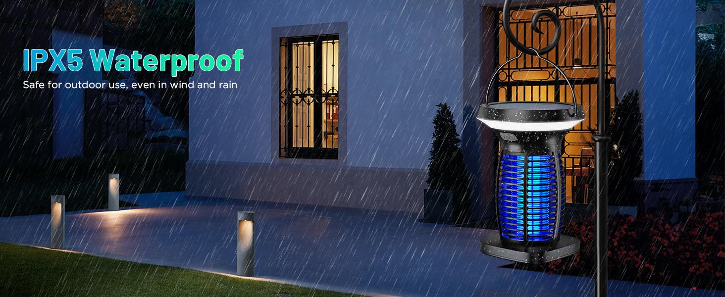 Solar Bug Zapper, 3-in-1 Mosquito Zapper with Camping Lantern, Cordless Bug Zapper for Outdoor and Indoor, Battery Powered Fly Zapper, Waterproof Mosquito Killer for Patio, Home, Backyard, Camping#fathersdaygifts
