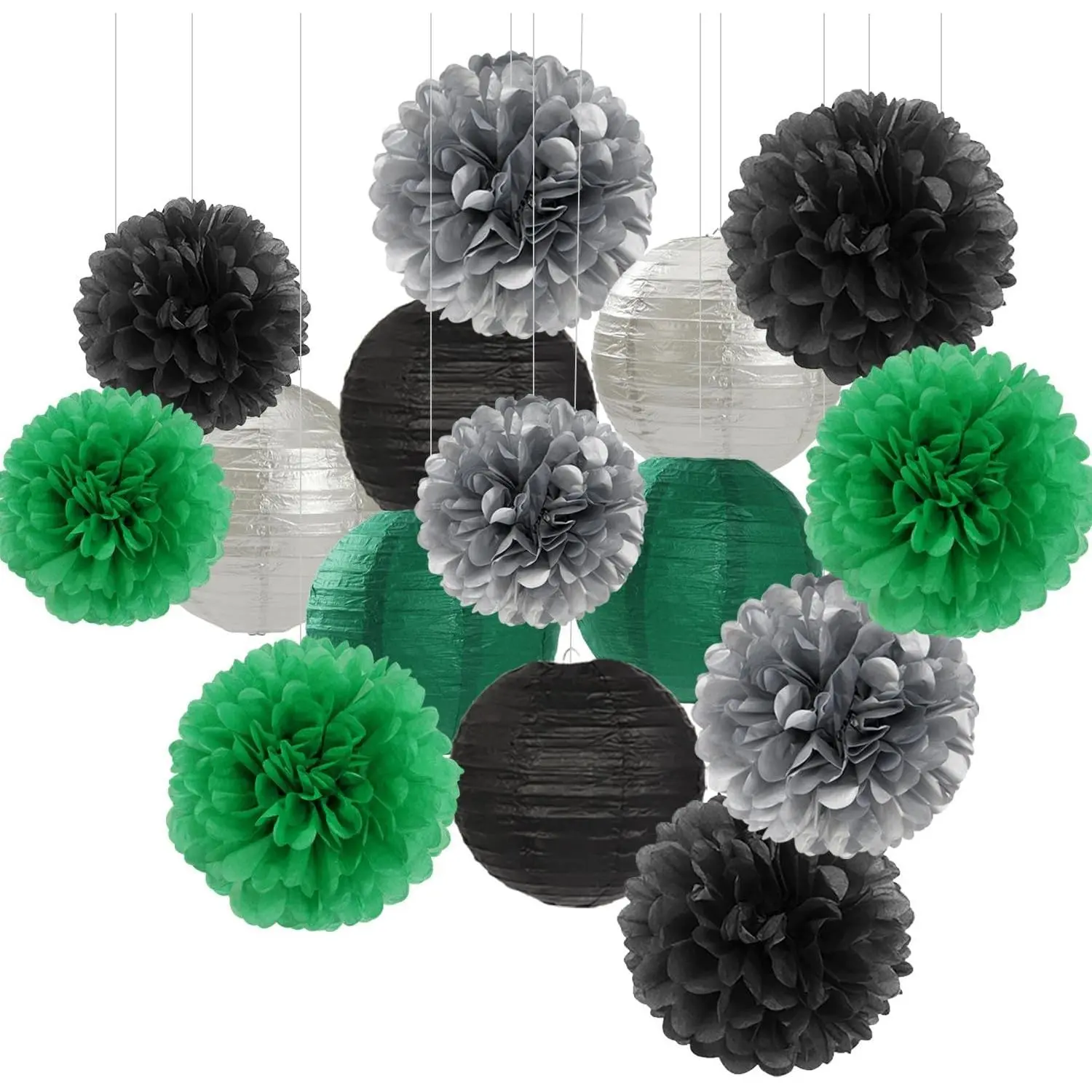 Dark Green Black Silver
