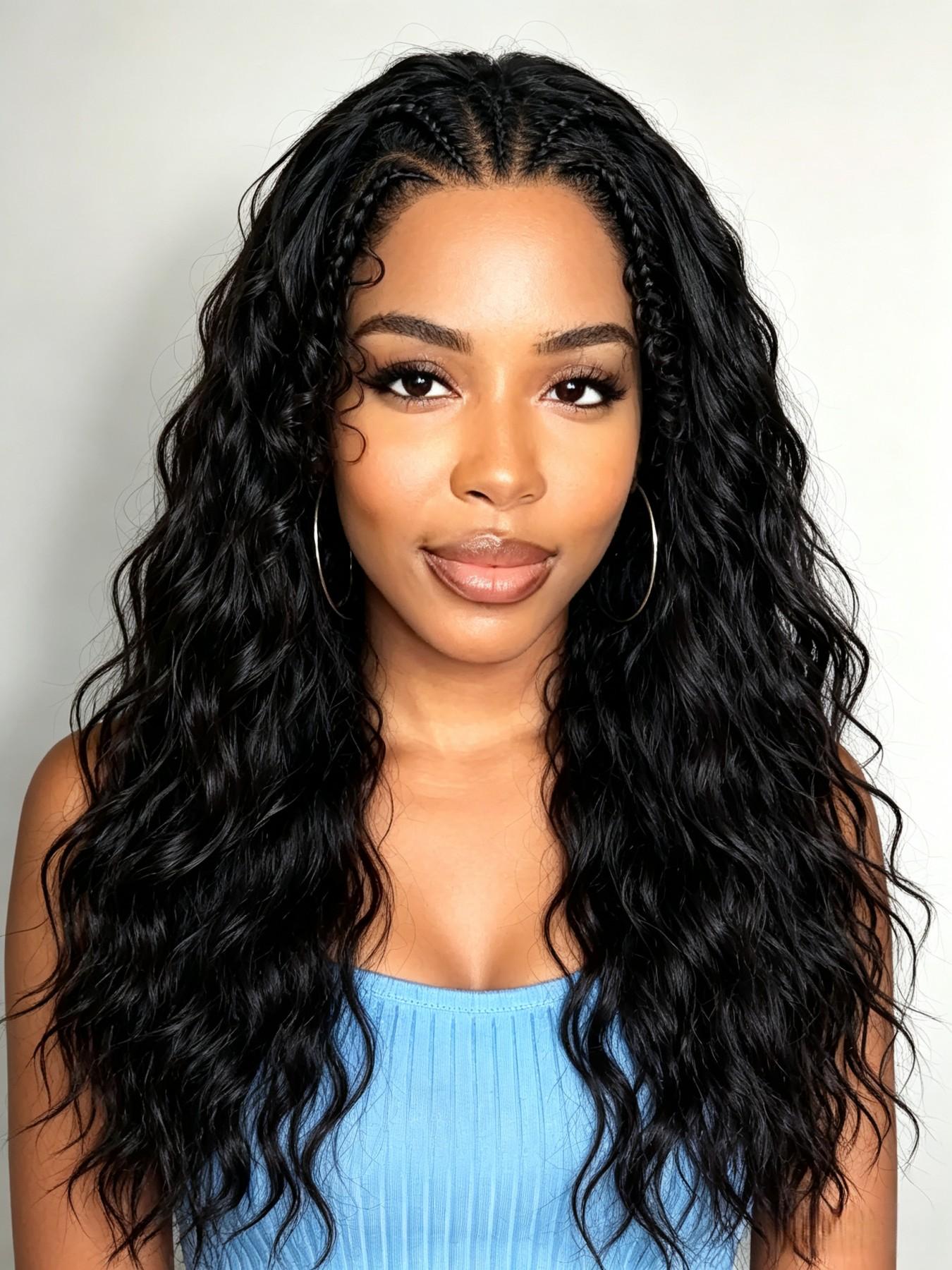 Stunning Knotless Braids Wig, Extra Long & Fluffy Curls, Perfect for Stylish Looks, Easy to Wear, Ideal for Daily Use, Synthetic Curly Wigs, Curly Braided Wigs