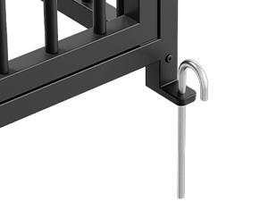 HOOBRO Outdoor Dog Kennel with Cover, 6.6 x 6.6 x 6.4 ft Dog Kennel Outside with Waterproof Roof and Rotating Feeding Bowls, Heavy-Duty Large Cage Enclosure, Dog Playpen Fence, Black