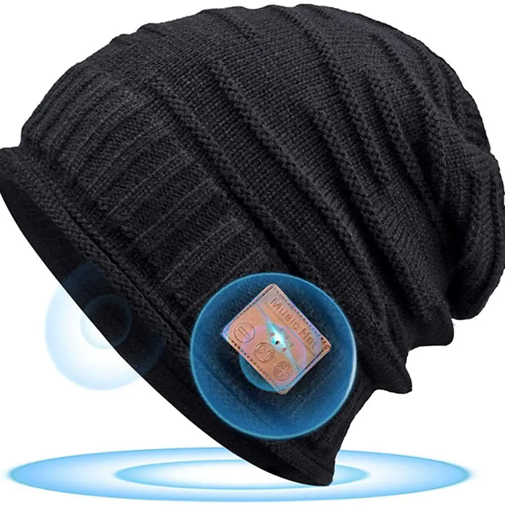Smart Wearable Devices, BT Beanie Music Hat Wireless with Headphones, Wireless Beanie Hat for Men, Gifts Ideas for Stocking Stuffer for Men & Women, Cool Tech for Gamer